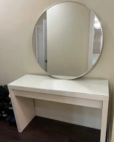 IKEA MALM Dressing table, white with glass top, View more