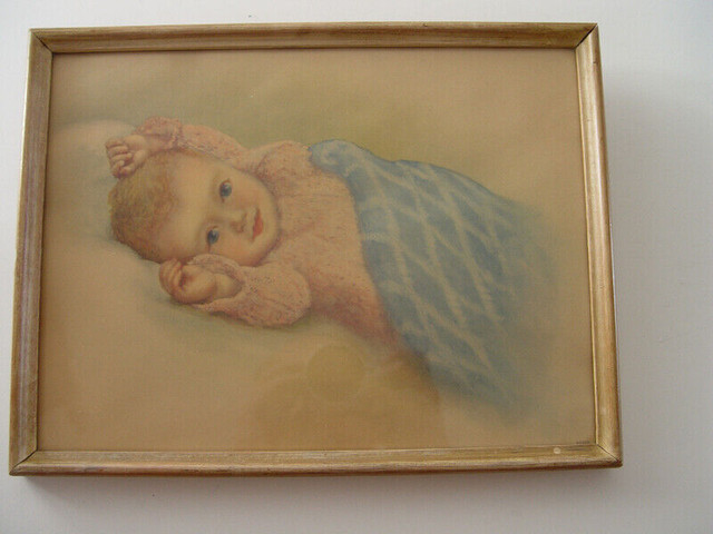 Charming Vintage Baby Picture Lithograph: Fort Erie in Arts & Collectibles in St. Catharines