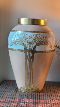 Art Nouveau Antique D C France Limoges 14" Vase