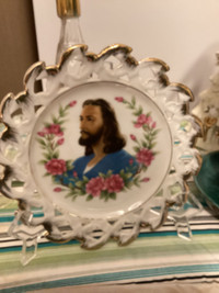 vintage porcelain plate depicting Jesus