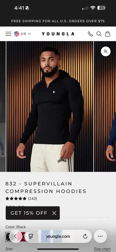 YoungLA SuperVillain Compression Hoodies (L), View more