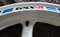 GSXR 1000 2013 front wheel decoration man cave white race Suzuki