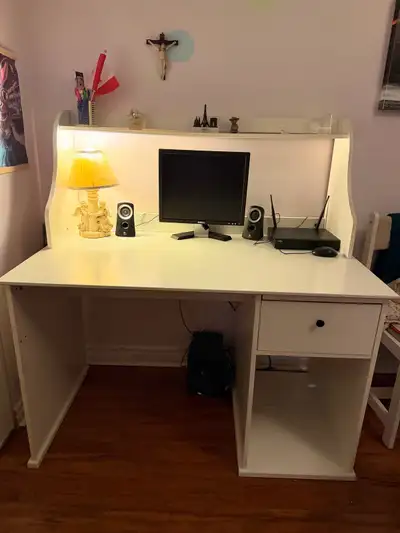White Computer Desk with Hutch, View more