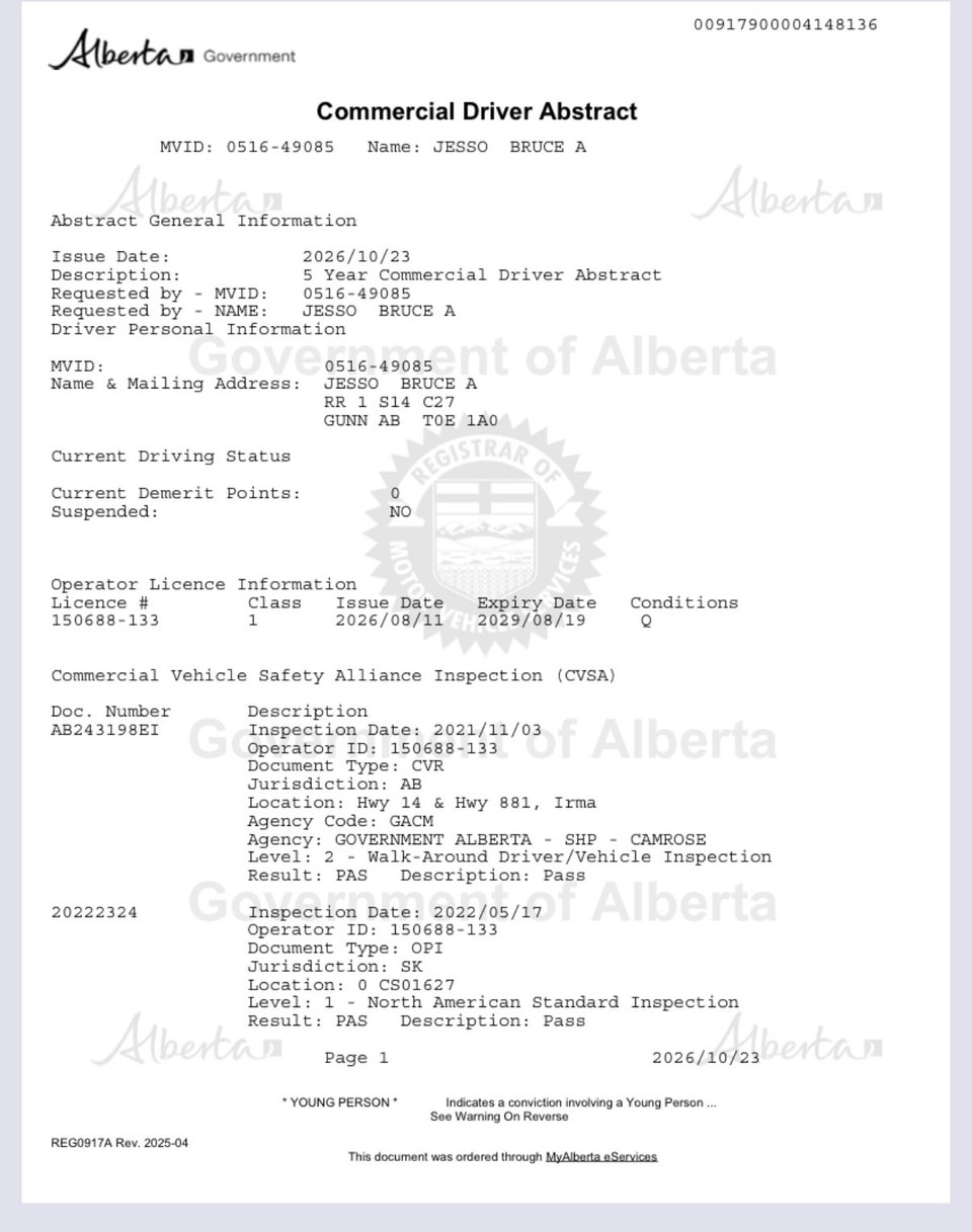 Experienced Class 1 Driver | Drivers & Security | Edmonton | Free local ...