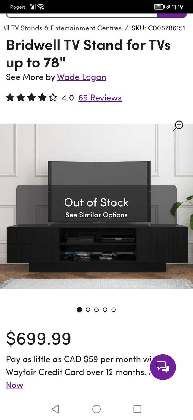 TV Stand for TVs up to 78" in TV Tables & Entertainment Units in Calgary - Image 3