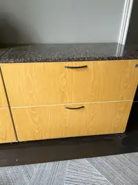 Filling cabinet with custom granite top