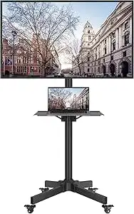 Rolling TV Stands 23-60in with Shelf - New, View more