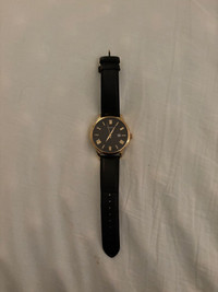 Black & Gold Leather Watch