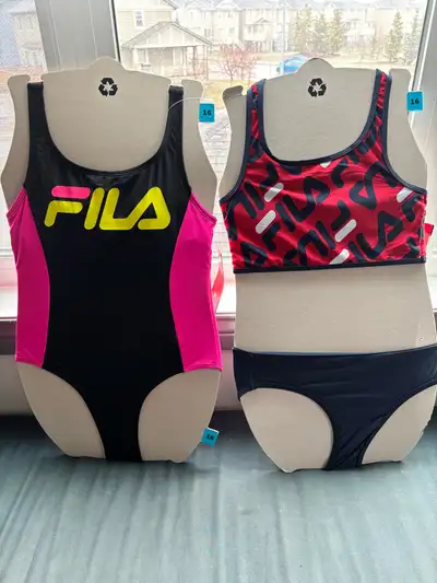 2 brand new girls Fila Swimsuit - size 16 kids , View more