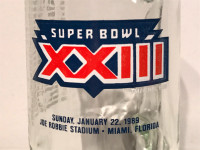 Vintage 1989 Super Bowl XXIII Glass Beer Mug San Fran 49ers 