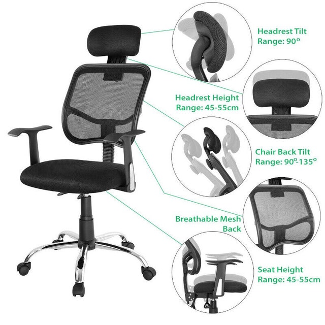 Height Adjustable Ergonomic Mesh Office chair Chairs & Recliners