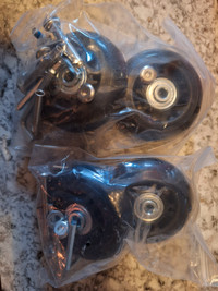 Roller blade wheels with hardware