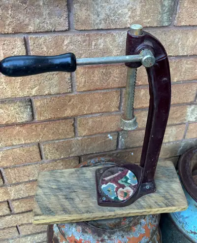 A Vintage Wine Bottle Corker. $40.00. Now — almost seems antique. Works great!
