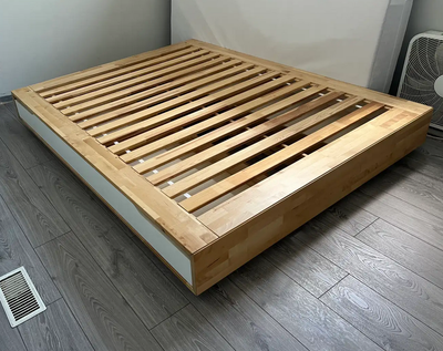 Ikea mandal solid birch queen bed with storage, View more