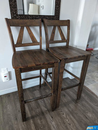 New - solid wood 30" bar chairs (set of 2)