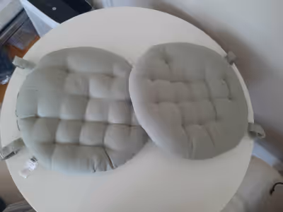 Bought at fox home Chair/seat cushions Color: light/sage green Selling as a pair for $20 Cash only....