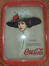 Vintage Coca-Cola advertisement tin metal Tray 15" by 11"