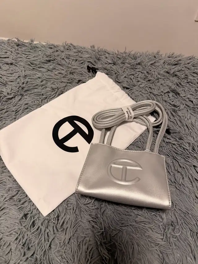 NEW TELFAR Silver Shopping Bag 