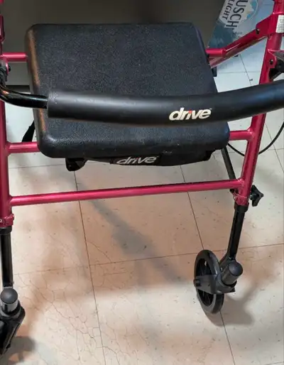 4 wheeled foldable walker w/breaks and seat, View more