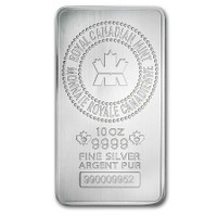 10oz .9999 Royal Canadian Mint Silver bar 