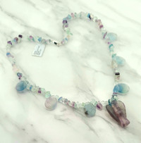 Natural Fluorite Angel Necklace