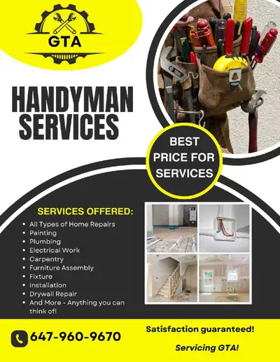 Reliable & Affordable Handyman Services Need help around the house? I offer dependable, high-quality...