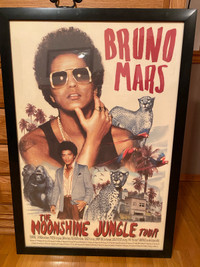 Framed Bruno Mars Moonshine Jungle Tour Poster