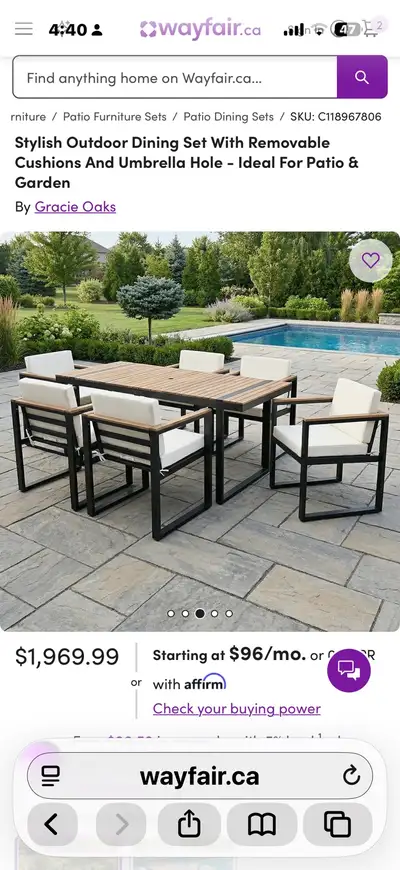 Gracie Oaks Outdoor Dining Set, View more