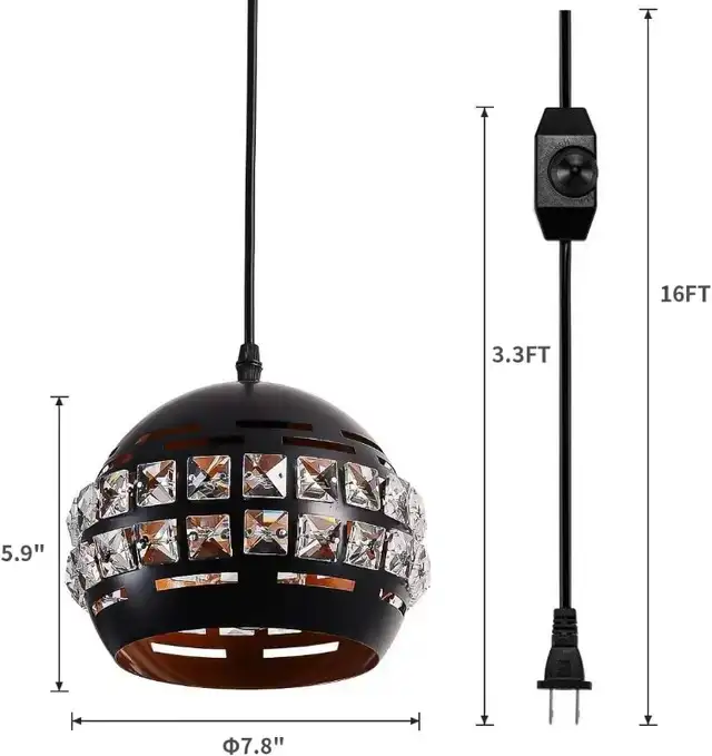 NEW Vintage Pendant Light w ON/Off Switch Cord/Plug in Indoor Lighting & Fans in Markham / York Region - Image 4