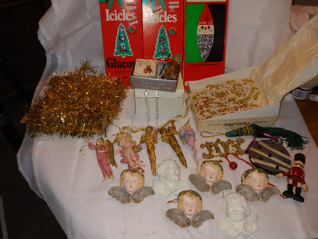 VINTAGE X-MAS Decorations - Cherubs, Tinsel, Garland, etc. in Holiday, Event & Seasonal in London