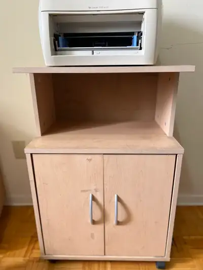 Light Wood Rolling Cabinet with Shelve, View more