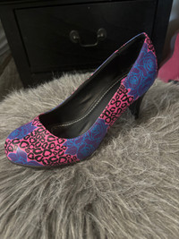 Rose cheeta print high heels