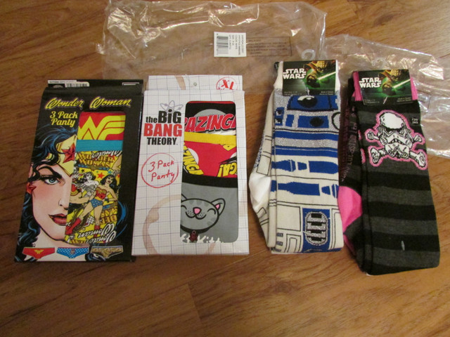 Geeky socks & briefs: Star Wars, Wonder Woman, Big Bang Theory in Women's - Other in City of Halifax