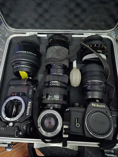 Nikon professional camera with lenses, View more