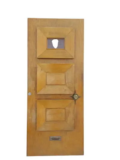 Vintage 1950s MCM Mid Century Modern Solid Wood Door, For Sale, View more