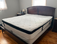 KING SIZE BED, 2 NIGHT STANDS AND BOX SPRING $350