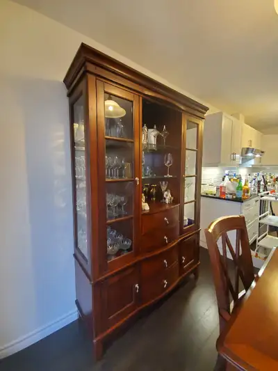 China Cabinet - 79 inch Tall , 52.5 Inch Wide, 15.5 inch Depth