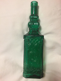 Vintage Retro Green Glass Bottle Made in Spain