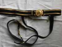 Royal Navy gold LIEUT Dress black leather sword belt
