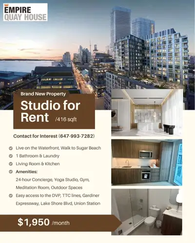 Queens Quay East Studio Condo for Rent