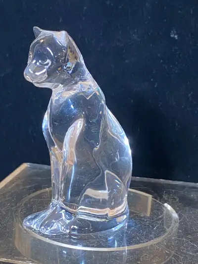 Franklin Mint Crystal Clear Curio Cat Cat, View more