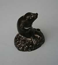 Vintage Miniature Seal Carved Soapstone Wolf Sculptures Canada