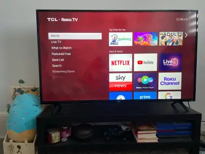 55” TCL Roku Smart TV + Stand – Excellent Condition, View more