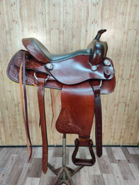 16" Roper Saddle All Leather Full QH Bars + 3 pc Tack Set