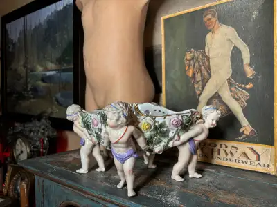 Antique German Sitzendorf Porcelain Centrepiece, View more