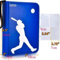 Baseball Card Binder,4-Pocket 480 Cards with 60 Removable Sleeve