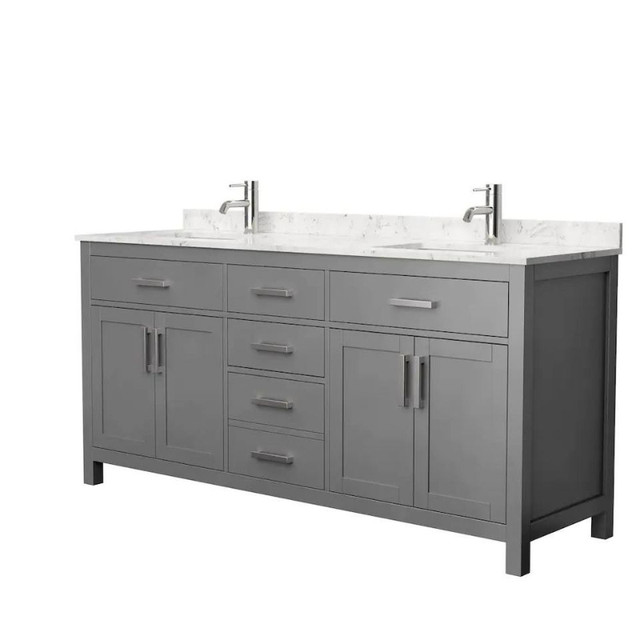 NEW OPEN BOX 72" 3 drawer 4 door double sink vanity in Cabinets & Countertops in Oakville / Halton Region - Image 2