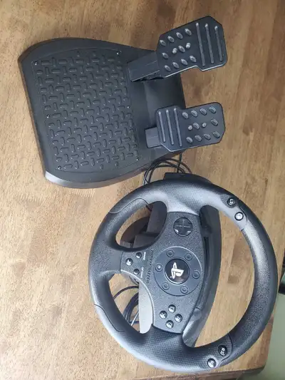 Thrustmaster T80 staring wheel & pedals, View more