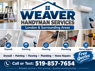Drywall, Painting, Plumbing & Home Repairs | London, View more
