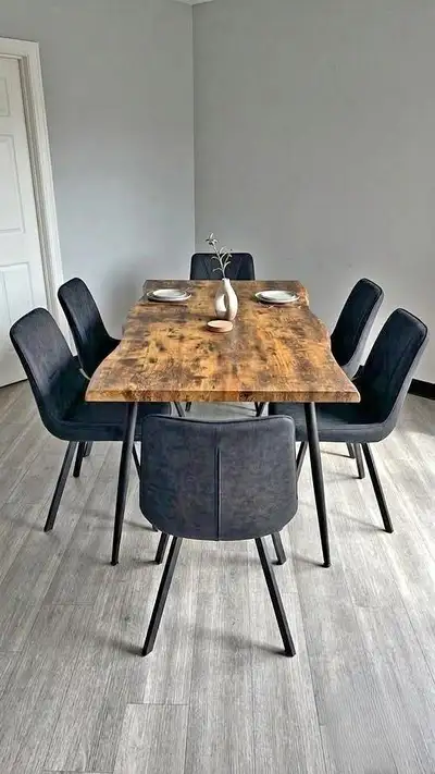 Modern Live Edge Dining Table Set, View more
